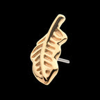 Feather Flatback Stud Earring / Nosering - 14Kt Yellow Gold