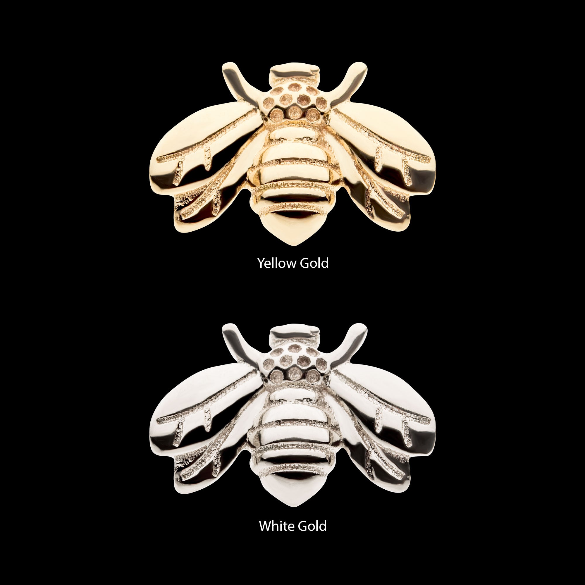 Bee Flatback Stud Earring / Nosering - 14Kt Gold