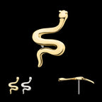 Snake Flatback Stud Earring / Nosering - 14Kt Gold