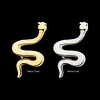 Snake Flatback Stud Earring / Nosering - 14Kt Gold