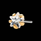 5-Prong Set Clear CZ Star Flatback Stud Earring / Nosering - Clear CZ in 14Kt Yellow Gold