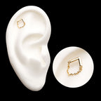 Chevron with Dangling Chain Flatback Stud Earring / Nosering - 14Kt Yellow Gold