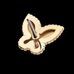Beaded Edge Butterfly Flatback Stud Earring / Nosering - 14Kt Yellow Gold