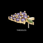 Grape Cluster Flatback Stud Earring / Nosering - 14Kt Yellow Gold