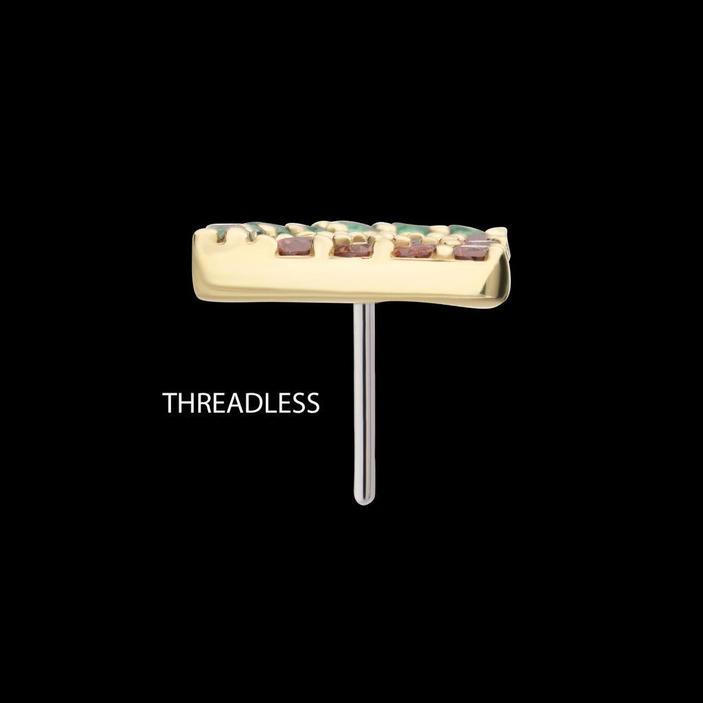 Watermelon Slice Flatback Stud Earring / Nosering - 14Kt Yellow Gold