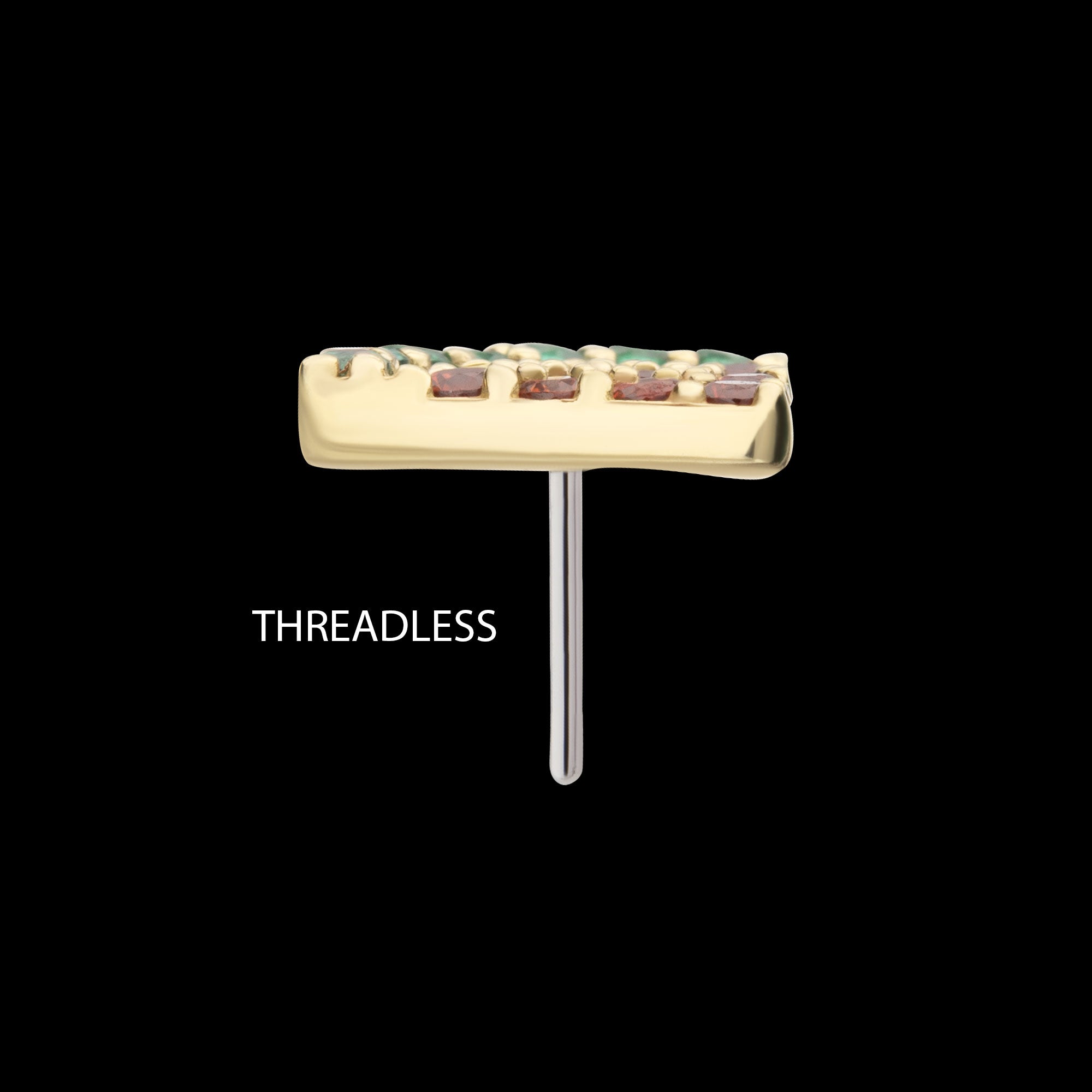 Watermelon Slice Flatback Stud Earring / Nosering - 14Kt Yellow Gold