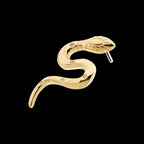 Snake Flatback Stud Earring / Nosering - 14Kt Yellow Gold