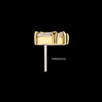 Beaded Edge Marquise Fan Gem Cluster Flatback Stud Earring / Nosering - Gem in 14Kt Yellow Gold
