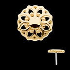 Mandala Flower Flatback Stud Earring / Nosering - 14Kt Yellow Gold