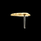 Beaded Edge Teardrop Flatback Stud Earring / Nosering - 14Kt Yellow Gold