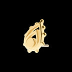 Beaded Edge Teardrop Flatback Stud Earring / Nosering - 14Kt Yellow Gold