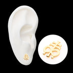 Dripping Leviathan Cross Flatback Stud Earring / Nosering - 14Kt Yellow Gold