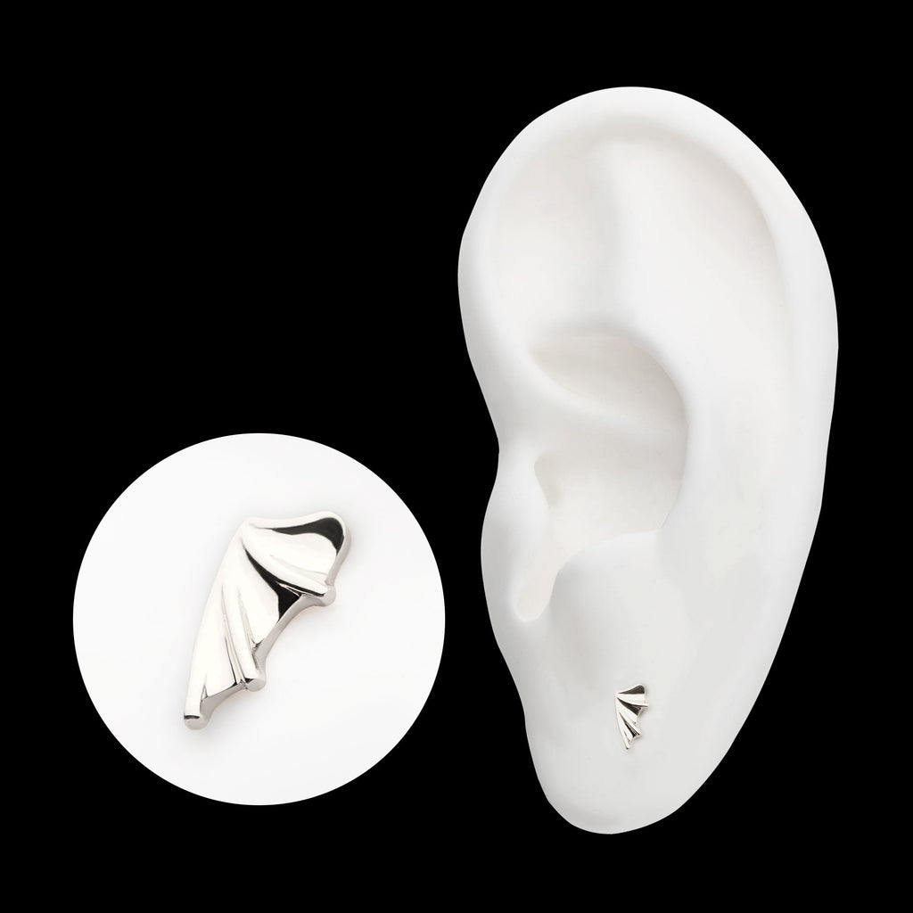 Bat Wing (Left Ear) Flatback Stud Earring / Nosering - 14Kt Gold