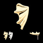 Bat Wing (Right Ear) Flatback Stud Earring / Nosering - 14Kt Gold