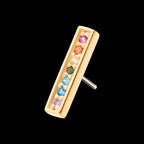 Prong Set Round Rainbow CZ 7-Cluster Bar Flatback Stud Earring / Nosering - Rainbow CZ & CZ in 14Kt Yellow Gold