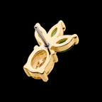 Prong Set Marquise & Oval CZ Pineapple Flatback Stud Earring / Nosering - CZ in 14Kt Yellow Gold