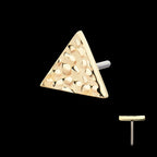 Hammered Triangle Flatback Stud Earring / Nosering - 14Kt Yellow Gold