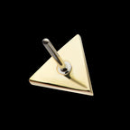 Hammered Triangle Flatback Stud Earring / Nosering - 14Kt Yellow Gold