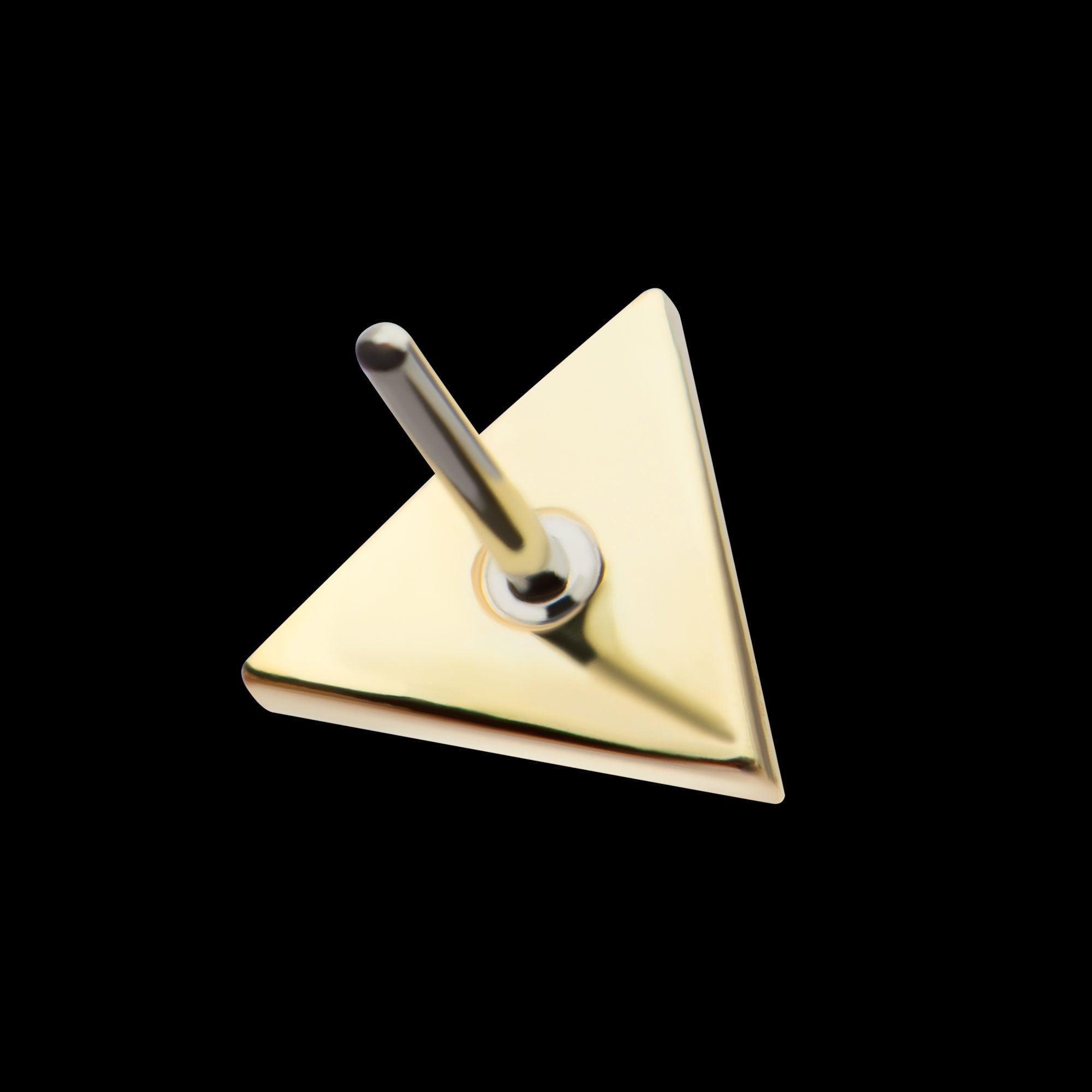 Hammered Triangle Flatback Stud Earring / Nosering - 14Kt Yellow Gold