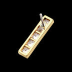 Channel Set CZ 5-Cluster Bar Flatback Stud Earring / Nosering - CZ in 14Kt Yellow Gold