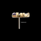 Marquise Cascade Triple Gem Flatback Stud Earring / Nosering - Gem in 14Kt Yellow Gold