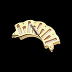 Round & Baguette CZ 5-Cluster Flatback Stud Earring / Nosering - CZ in 14Kt Yellow Gold