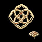 4 Pointed Celtic Knots Flatback Stud Earring / Nosering - 14Kt Yellow Gold