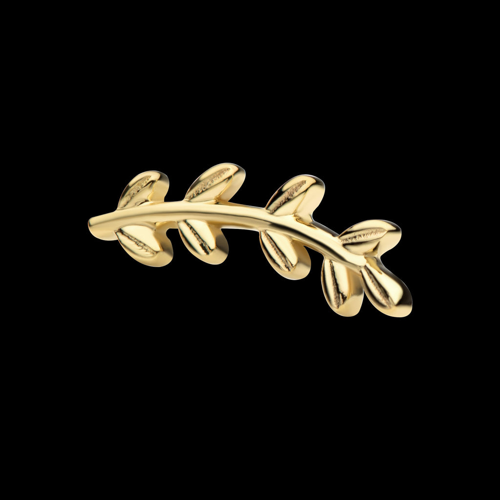 Leaf Flatback Stud Earring / Nosering - 14Kt Gold