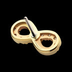 Infinity Symbol with CZ Flatback Stud Earring / Nosering - CZ in 14Kt Yellow Gold