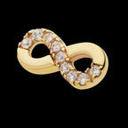 Infinity Symbol with CZ Flatback Stud Earring / Nosering - CZ in 14Kt Yellow Gold