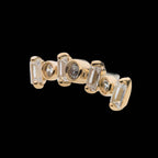 Prong Set Baguette Clear CZ Cluster Flatback Stud Earring / Nosering - Clear CZ in 14Kt Yellow Gold