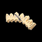 Prong Set Tapered Baguette Clear CZ Cluster Flatback Stud Earring / Nosering - Clear CZ in 14Kt Yellow Gold