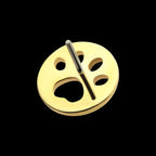 Cut Out Paw Flatback Stud Earring / Nosering - 14Kt Yellow Gold