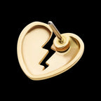 Broken Heart Flatback Stud Earring / Nosering - 14Kt Yellow Gold