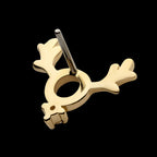 Prong Set 1.1mm Clear CZ Reindeer Flatback Stud Earring / Nosering - Clear CZ in 14Kt Yellow Gold