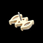 Pronged Marquise CZ 3-Cluster Flatback Stud Earring / Nosering - CZ in 14Kt Yellow Gold