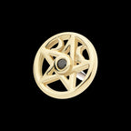 Bezel Set Round CZ Crescent Moon Pentacle Flatback Stud Earring / Nosering - CZ in 14Kt Yellow Gold
