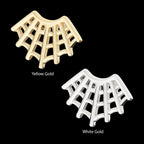 Fan Shape Spiderweb Flatback Stud Earring / Nosering - 14Kt Gold