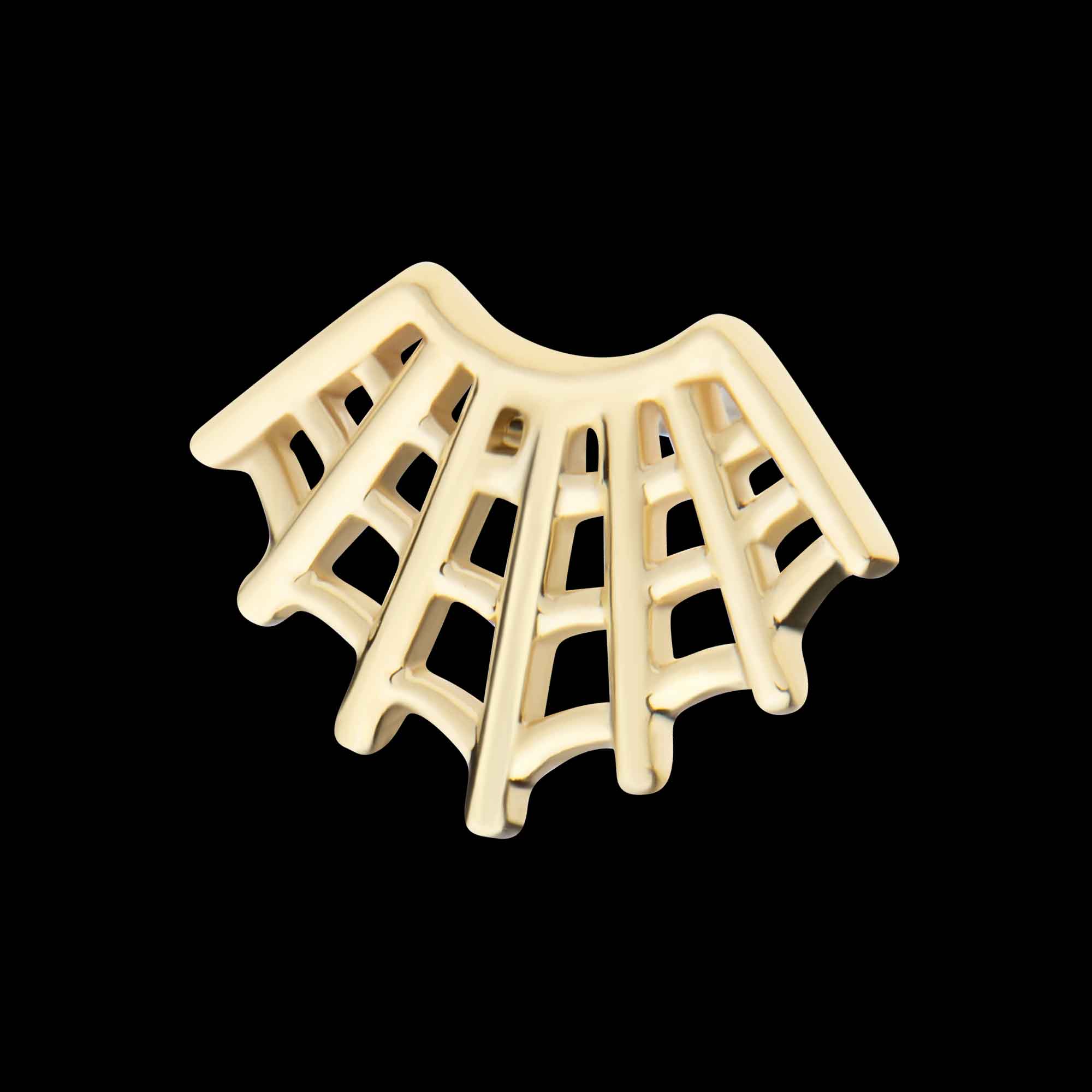 Fan Shape Spiderweb Flatback Stud Earring / Nosering - 14Kt Gold