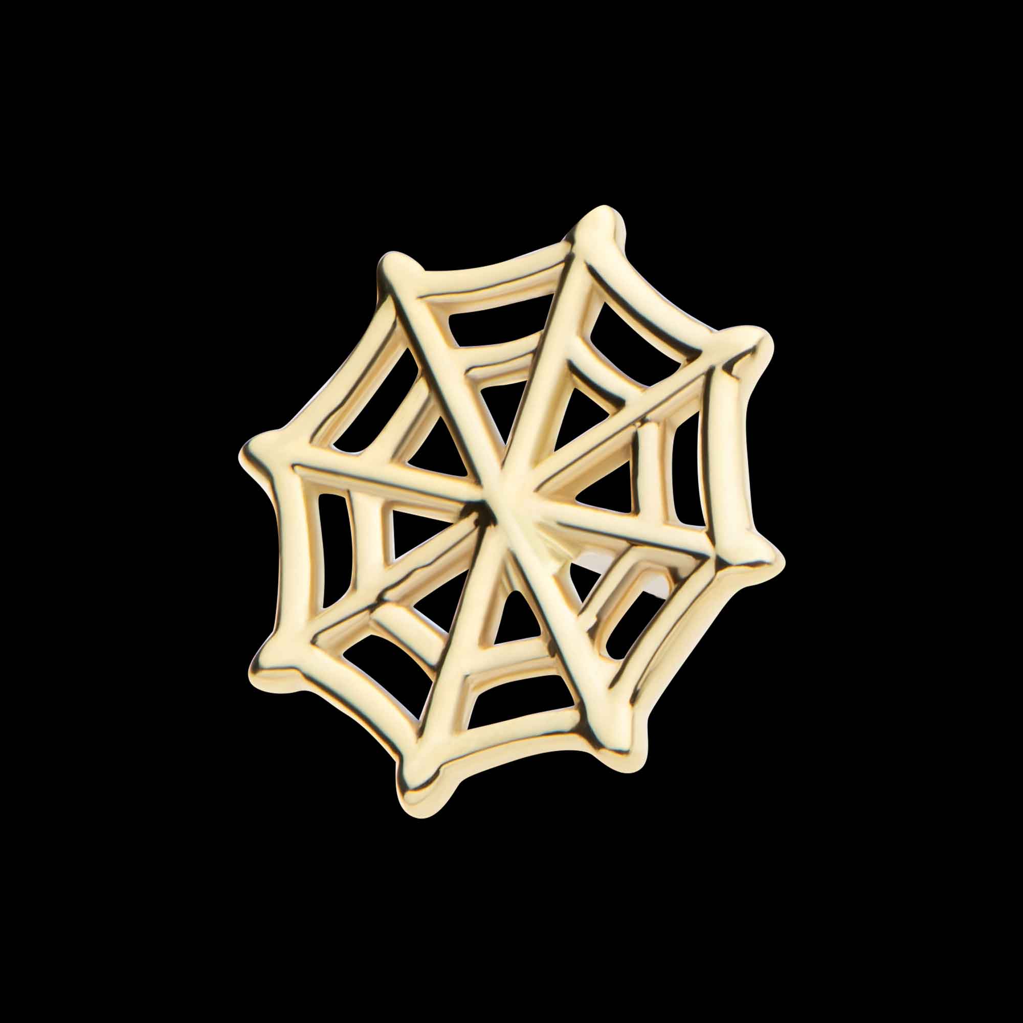 Spiderweb Flatback Stud Earring / Nosering - 14Kt Gold