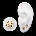 Spiderweb Flatback Stud Earring / Nosering - 14Kt Gold