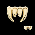 Fangs Flatback Stud Earring / Nosering - 14Kt Yellow Gold