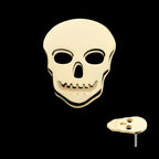 Cut Out Skull Flatback Stud Earring / Nosering - 14Kt Yellow Gold