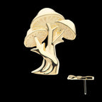 Triple Mushroom Flatback Stud Earring / Nosering - 14Kt Yellow Gold