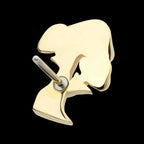 Triple Mushroom Flatback Stud Earring / Nosering - 14Kt Yellow Gold