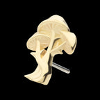Triple Mushroom Flatback Stud Earring / Nosering - 14Kt Yellow Gold