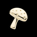 Dotted Mushroom Flatback Stud Earring / Nosering - 14Kt Yellow Gold