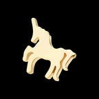Unicorn Flatback Stud Earring / Nosering - 14Kt Yellow Gold
