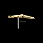 Middle Finger Flatback Stud Earring / Nosering - 14Kt Yellow Gold