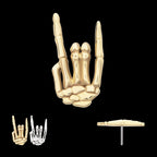 Rock & Roll Sign Flatback Stud Earring / Nosering - 14Kt Gold